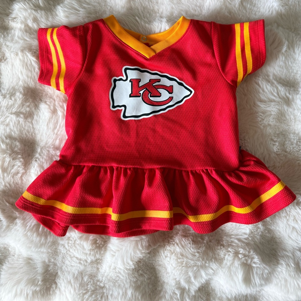 NFL TEAM APPAREL KANSAS CITY CHIEFS girls INFANT baby fan dress 0-3 months